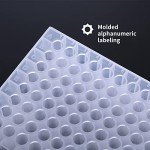 CryoKing Deep Well Plate, 96PCS 2,2ml Plastic Storage Plates, Square 24 Wells, U Bottom, No Cap, Pack of 96