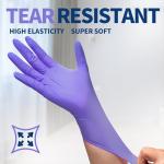 Supmedic Nitrile Exam Gloves, 3.5 Mil Powder-Free Food Safe Cleaning First Aid Disposable Medical Glove, Purple 100 Pcs (Medium)