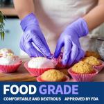 Supmedic Nitrile Exam Gloves, 3.5 Mil Powder-Free Food Safe Cleaning First Aid Disposable Medical Glove, Purple 100 Pcs (Medium)