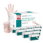 London Labs Medical Clear Vinyl Gloves, (Case of 1000) Powder Free & Latex Free, Disposable, Food Safe (Medium)