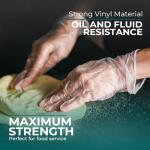 London Labs Medical Clear Vinyl Gloves, (Case of 1000) Powder Free & Latex Free, Disposable, Food Safe (Medium)