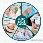 London Labs Medical Clear Vinyl Gloves, (Case of 1000) Powder Free & Latex Free, Disposable, Food Safe (Medium)