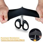 Borje Black Nitrile Disposable Gloves, 4 Mil Medical Exam Gloves, Latex & Powder-Free, Food Safe, Textured Fingertips, Cleaning, Medium, 100 Count