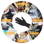 Borje Black Nitrile Disposable Gloves, 4 Mil Medical Exam Gloves, Latex & Powder-Free, Food Safe, Textured Fingertips, Cleaning, Medium, 100 Count