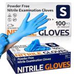 Supmedic Nitrile Exam Glove, 3.5 mil Disposable Medical Gloves Powder-Free Latex-Free, Box of 100 pcs (Blue) (Small)