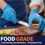 Supmedic Nitrile Exam Glove, 3.5 mil Disposable Medical Gloves Powder-Free Latex-Free, Box of 100 pcs (Blue) (Small)