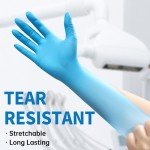 Medguy Medical Nitrile Exam Gloves, Powder-Free Latex-Free Non-Sterile Food-Grade 4.2 Mil Disposable Glove, Blue 100 Pcs (Medium)