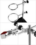 QWORK Steel Lab Stand Set with Cast Iron Base