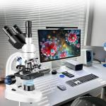Trinocular Microscope with Digital Eyepieces and Magnification