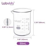 12-Piece 50ml Thick Glass Beaker Set