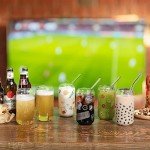 8-Pack Can-Shaped Drinking Glasses with Straws