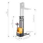 Electric Lift Stacker Forklift - 3300LB Capacity