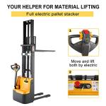 Electric Lift Stacker Forklift - 3300LB Capacity