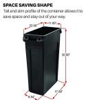 Rubbermaid 23 Gal Slim Jim Trash Can Pack of 4