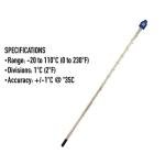 Glass Thermometer -10 to +110°C, 300mm Length