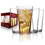 MICHLEY Unbreakable Tritan Plastic Highball Glasses - Set of 4