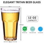 MICHLEY Unbreakable Tritan Plastic Highball Glasses - Set of 4