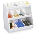 Trippnt White PVC Plastic Lab Storage Bin 13 Compartments