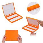 3-Pack Microscope Slide Holder Box - Orange 100 Places