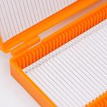 3-Pack Microscope Slide Holder Box - Orange 100 Places