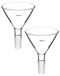 QWORK 100mm Glass Powder Funnel Filter, 2 Pack