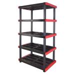 Durable 5-Tier Interlocking Storage Rack, 200lbs/shelf