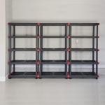 Durable 5-Tier Interlocking Storage Rack, 200lbs/shelf
