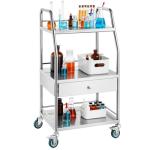VEVOR 3-Shelf Stainless Steel Utility Cart with Wheels