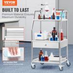 VEVOR 3-Shelf Stainless Steel Utility Cart with Wheels