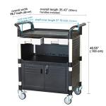 3-Shelf Lockable Utility Cart for Lab & Hospital