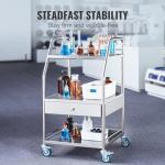 VEVOR 3-Shelf Stainless Steel Utility Cart with Wheels