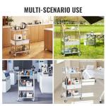 VEVOR 3-Shelf Stainless Steel Utility Cart with Wheels