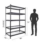 5-Tier Heavy Duty Metal Shelving Unit 48"W x 72"H