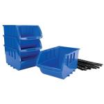 Adjustable Stackable Trays - Blue, Set of 4