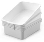 WYT Pack of 5 White Plastic Containers, 8L
