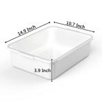WYT Pack of 5 White Plastic Containers, 8L