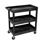 LUXOR EC111-B Utility Cart, 3 Shelves, Black