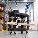 LUXOR EC111-B Utility Cart, 3 Shelves, Black