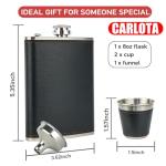 Men's Hip Flask Gift Set with Leather Cover