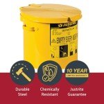 Justrite Steel Oily Waste Can, 2 Gallon, Yellow