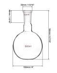 500ml Glass Flat Bottom Boiling Flask with Joint