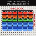 Wall-Mounted Storage Bins Organizer with 30 Bins