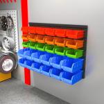 Wall-Mounted Storage Bins Organizer with 30 Bins