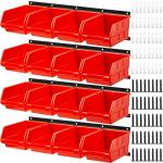 16 Plastic Storage Containers with Hanging Rack