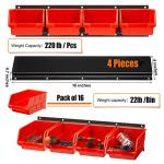 16 Plastic Storage Containers with Hanging Rack