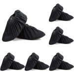 Reusable Non-Slip Shoe Covers - 6 Pairs (Black)
