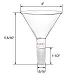 Short Stem Glass Powder Funnel - 100mm O.D