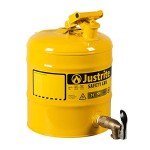 Justrite 5-Gallon Steel Safety Shelf Can, Yellow