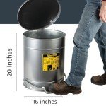 Justrite SoundGuard Steel Oily Waste Bin, 52L