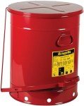 Justrite SoundGuard Steel Oily Waste Can, 21 Gallons